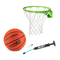 Basketballsett utendørs Basketballkurv, basketball og pumpe