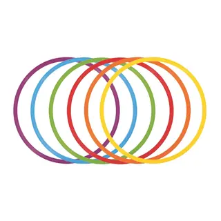 Gymnastikkringer 50 cm Sett med 6 ringer i forskjellige farger