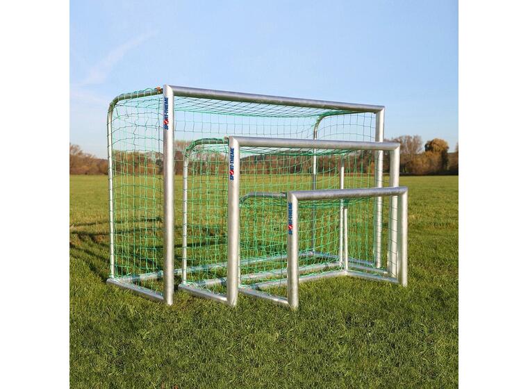 Minimål helsveiset oval profil | 120x80 Robust alu fotballmål | 10 cm masker 
