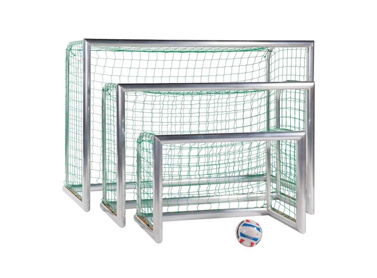 Minimål helsveiset oval profil | 120x80 Robust alu fotballmål | 10 cm masker 
