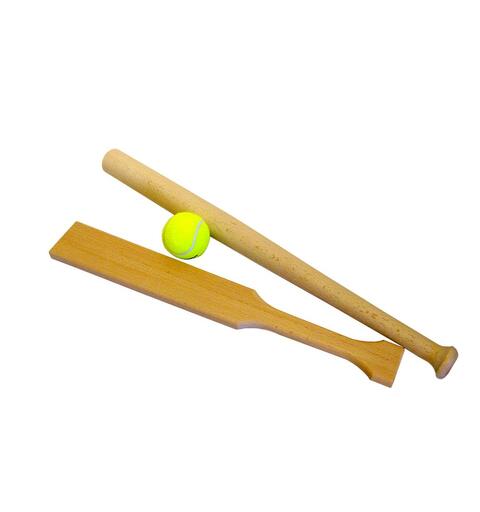 Sl&#229;ballsett Et flatt og et rundt  balltre +  ball