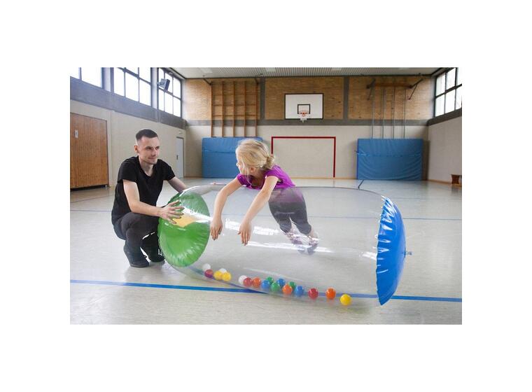 Terapirulle Airkraft med baller 45 cm gjennomsiktig og luftfylt pølle 