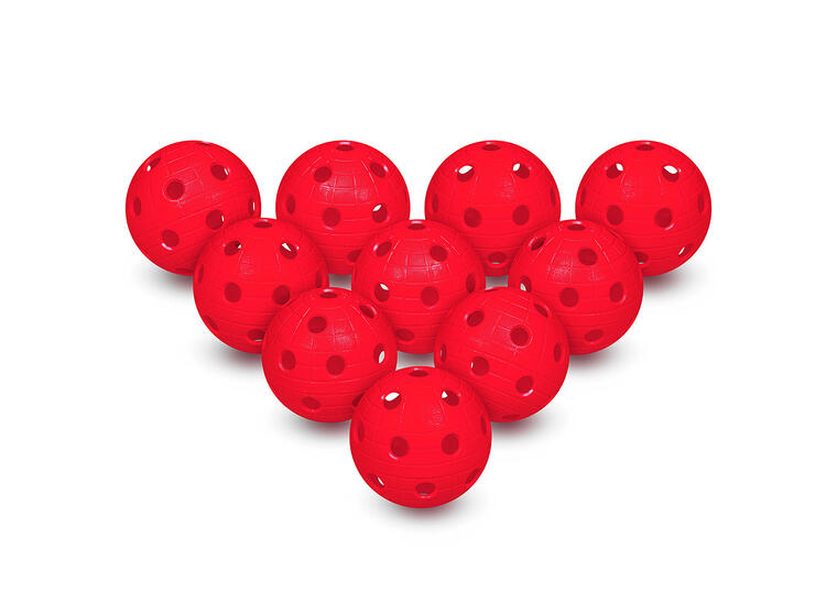 Innebandyballer Crater Unihoc | Rød 10 stk | Matchball | IFF 
