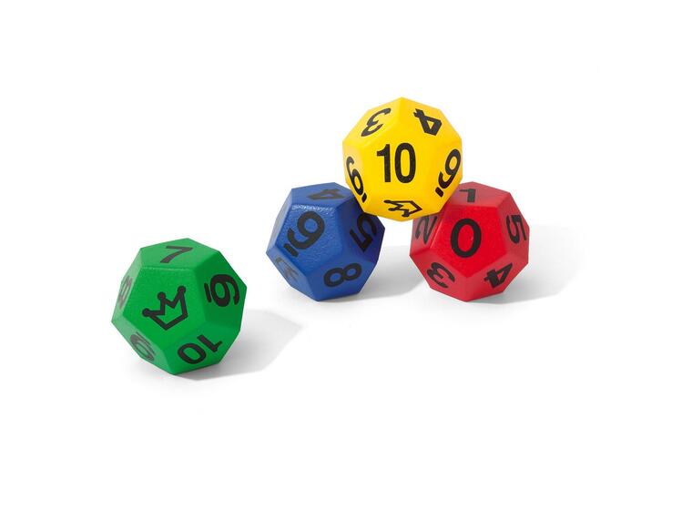 Terning 12-sidet med tall og joker Grønn |1 stk | 20 cm skumterning 