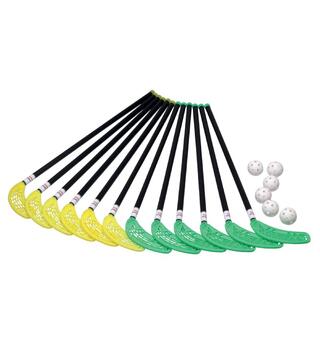 Innebandysett Fiber 95 cm 12 innebandyk&#248;ller | 6 baller