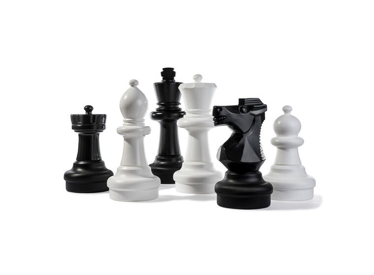 Store sjakkbrikker 64 cm 32 stk | Inne- og utebruk 