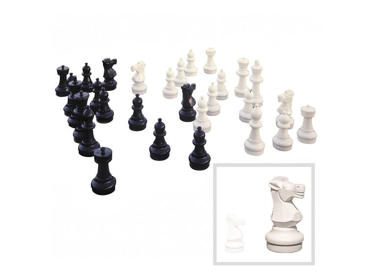 Store sjakkbrikker 64 cm 32 stk | Inne- og utebruk 