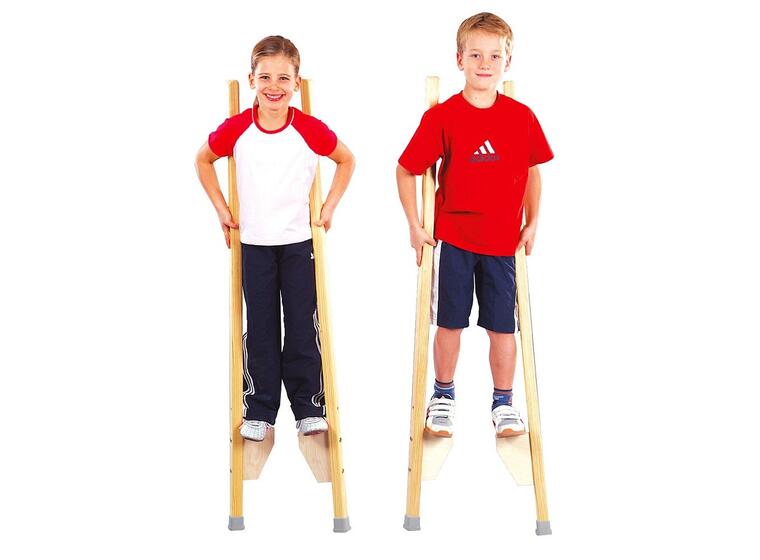 Stylter av tre 140 cm, 1 par Justerbare fotstøtter 