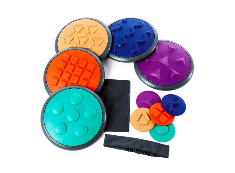 Gonge Taktilt Spill | Sett 2 5 store og 5 små taktile skiver 