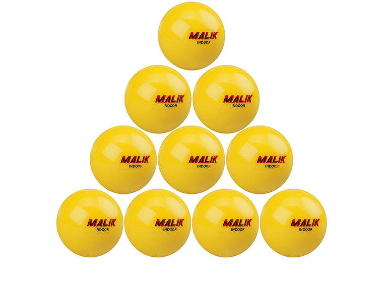 Landhockey Ball Indoor 10 stk. 70 mm | Gul | Innendørsball 