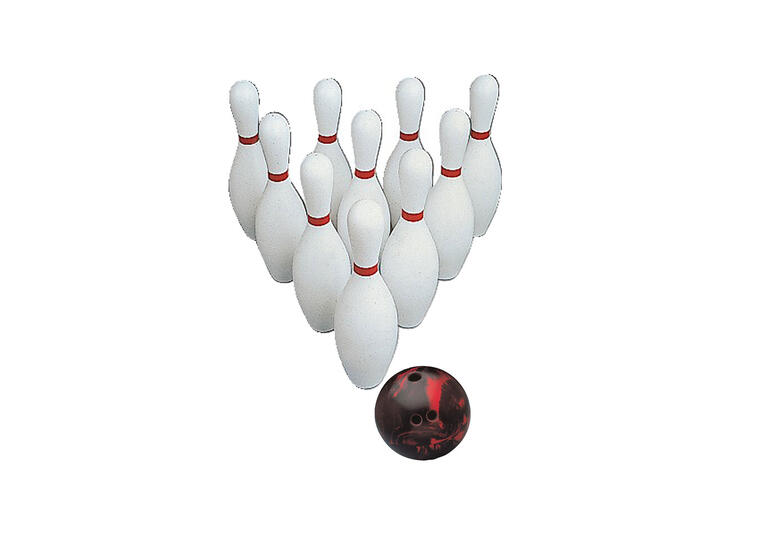 Bowlingsett i plast 37,5 cm bowlingkjegler og bowlingkule 