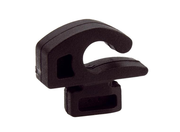 Nettkrok svart plast (10 stk) 28x8x24 mm 