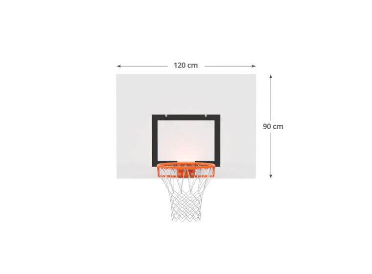 Vegghengt basketstativ med standard kurv Komplett | Høydejustering 