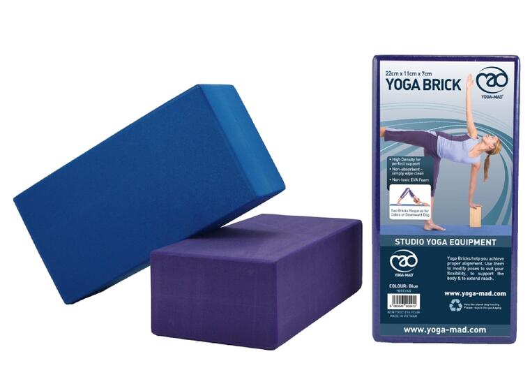 Yogablokk i EVA skum 220 x 110 x 70 mm | Blå