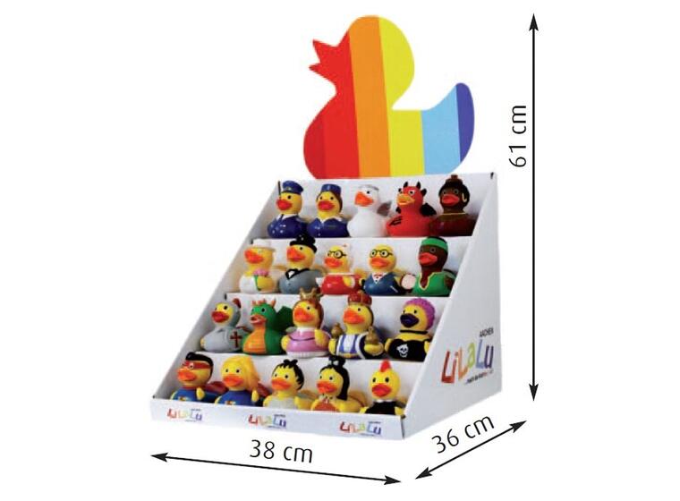 Salgsdisplay for 20 badeender Sjokkselger for 20 ender 