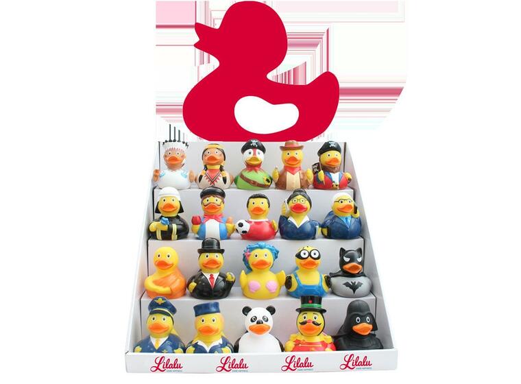 Salgsdisplay for 20 badeender Sjokkselger for 20 ender 
