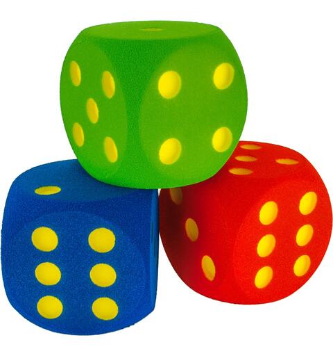 Terninger i skum (3) 3 stk | 16 cm skumterning