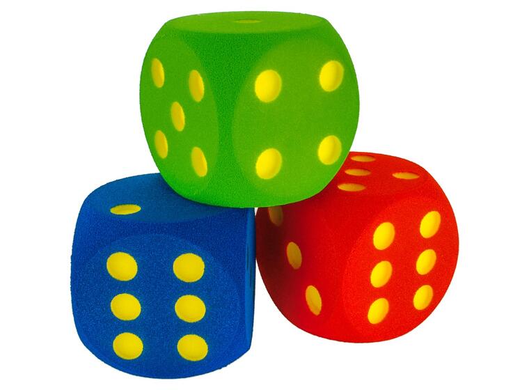 Terninger i skum (3) 3 stk | 16 cm skumterning 