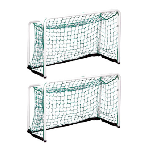 Innebandym&#229;l 90 x 60 cm | 2 stk Hvite m&#229;l m/nett | Sammenleggbart