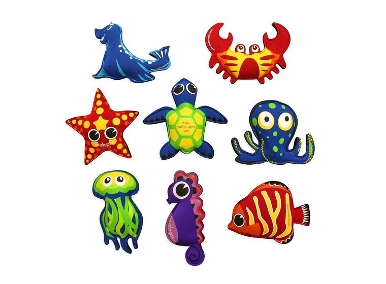 Plash Puppies Set Sett med 8 vannleker i neopren 