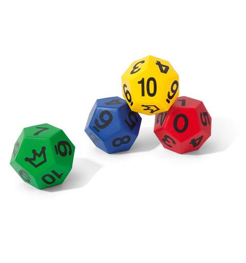Terning 12-sidet med tall og joker 1 stk | 20 cm skumterning m/trekk