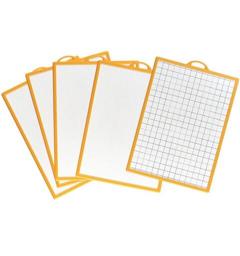 Whiteboard tavle med ruteside 5 stk | Tosidig - Blank/Ruter