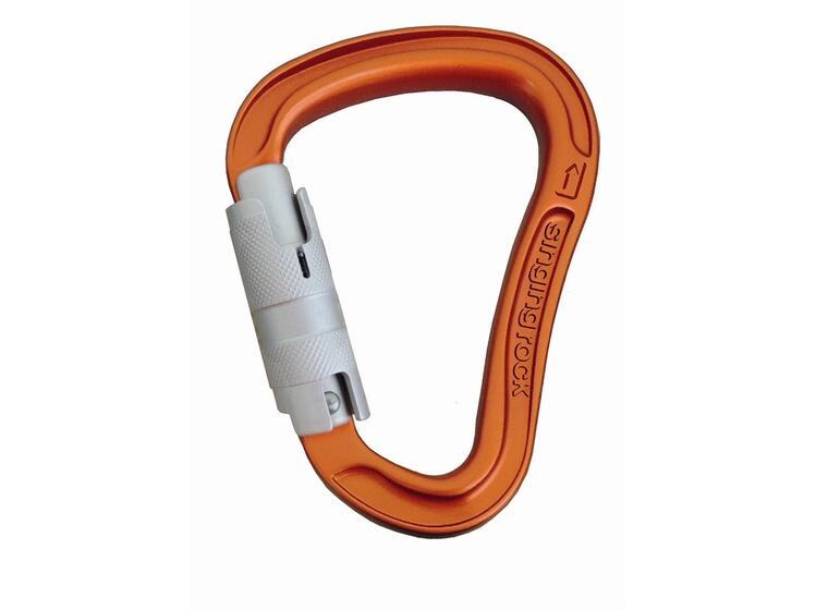 Karabiner Singing Rock Bora triple lock D-form skrukarabin 