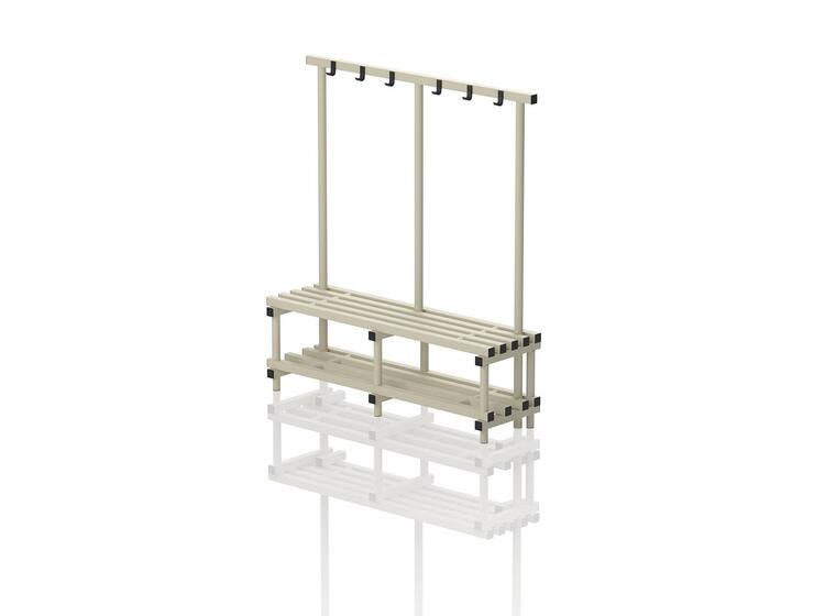 Sittebenk med knaggrekke | Beige 170 x 200 x 45 cm 