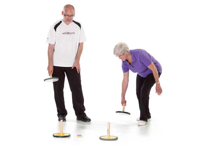 Curling utendørs Curlingsett med 4 steiner og 1 puck 