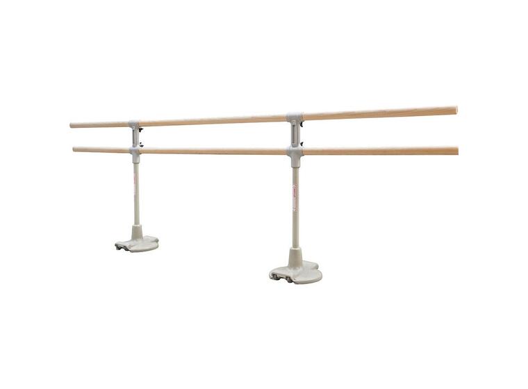 Frittstående Ballettbarre - Braig 2 á 350 cm | oval profil | m/hjul 