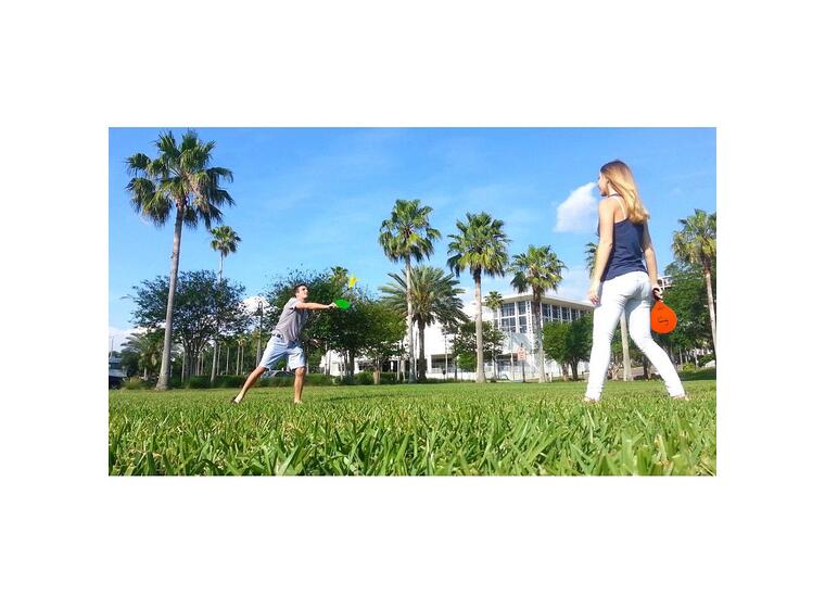 Jazzminton Ballspill 2 x racket | 3 x fjærball 