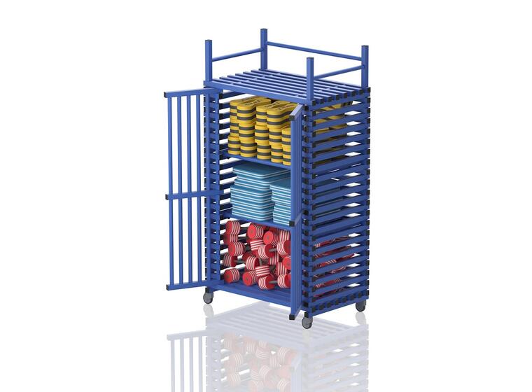 Oppbevaringsskap med topphylle XL Blå | 126 x 76 x 227 cm (BxDxH) 