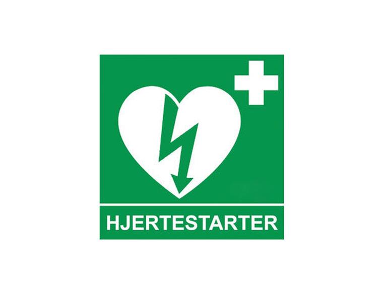 Tilbehør - Skilt til hjertestarter 