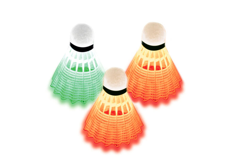 Badmintonballer Magic Night (3) Med LED batteri til spill i mørket 