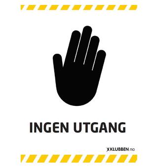 Skilt A3 - Ingen utgang Hvitt skilt med svart tekst