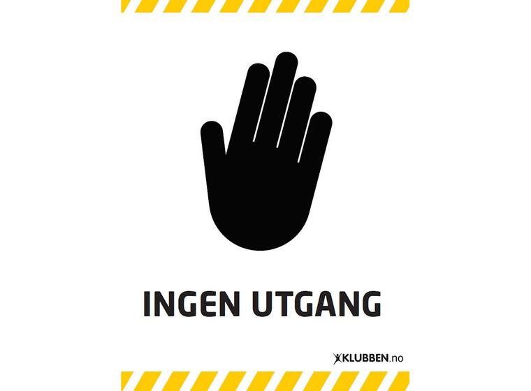 Skilt A3 - Ingen utgang Hvitt skilt med svart tekst 
