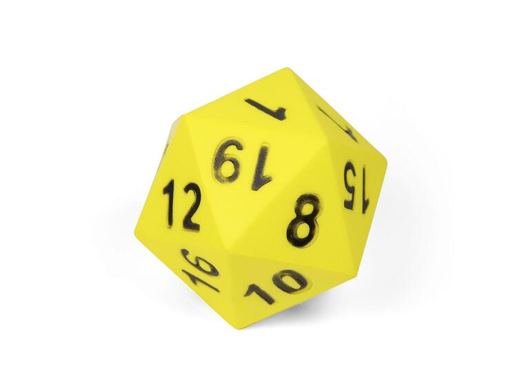 Terning 20-sidet med tall 1 stk | 15 cm skumterning m/trekk 