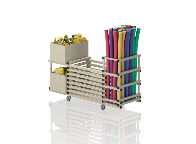 Multi utstyrsvogn med 2 rom og 2 hyller Beige | 193 x 69 x 110 cm (L x B x H) 