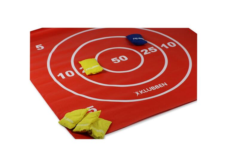 Poengmatte med 8 erteposer 100x100 cm Blink og 3 på rad på hver sin side 