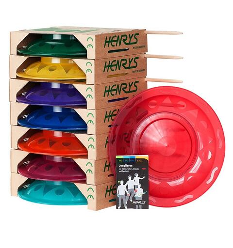 Sjongleringstallerken Henrys med pinne Assorterte farger