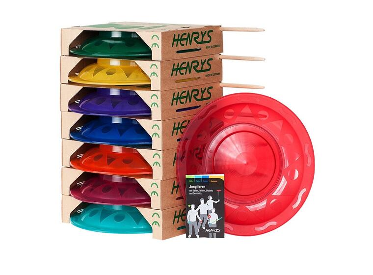 Sjongleringstallerken Henrys med pinne Assorterte farger 