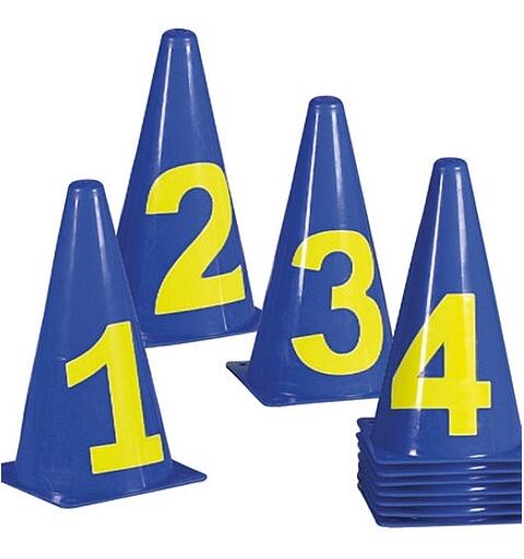 Markeringskjegler med tall 11 stk 11 kjegler med tallene 0 - 10