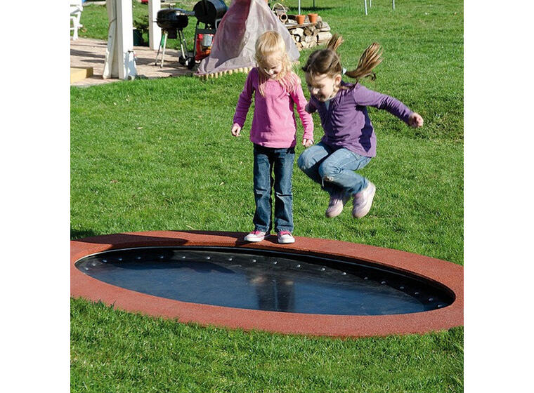 Trampoline Hally Gally Saturnus Rød Svart oval hoppeduk 