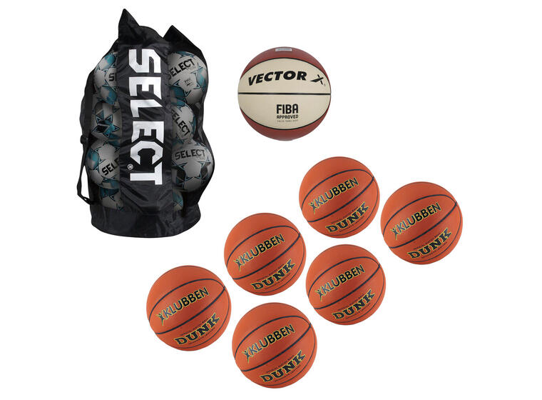 Basketballpakke Skole str 7 7 basketballer | 1 ballbag 