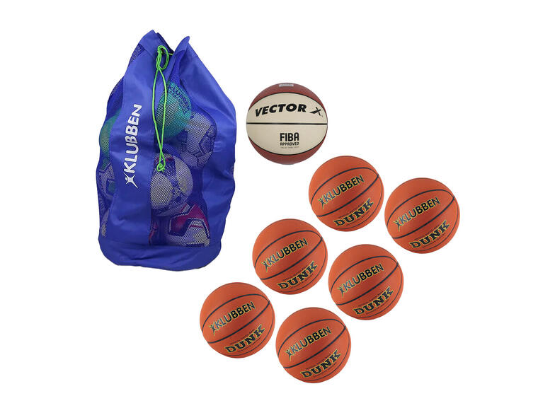 Basketballpakke Skole str 7 7 basketballer | 1 ballbag 