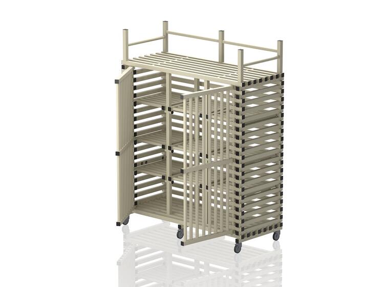 Oppbevaringsskap med topphylle Mega Beige | 176 x 76 x 227 cm 