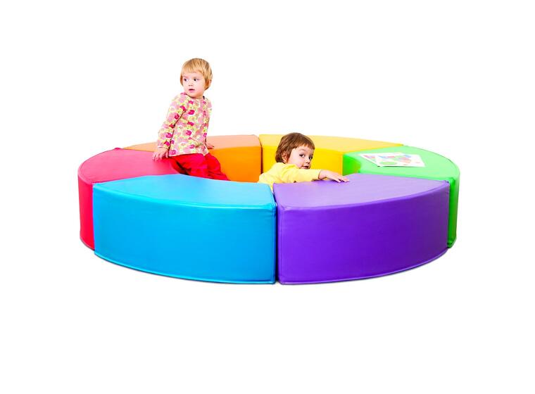 Soft-Lounge Sittesett Regnbue Sitte- og lekeelement i ett 