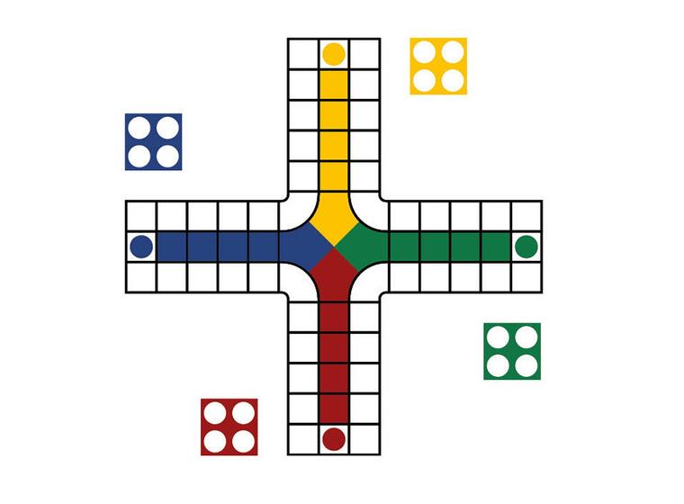 Asfaltmaling Ludo Størrelse 4 x 4 meter 