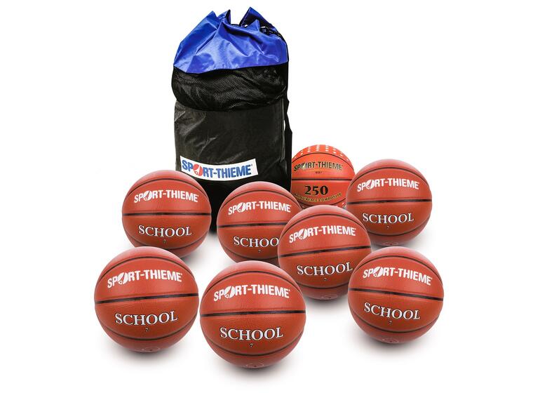Basketballpakke Skole Pro str 7 8 basketballer | 1 ballbag 