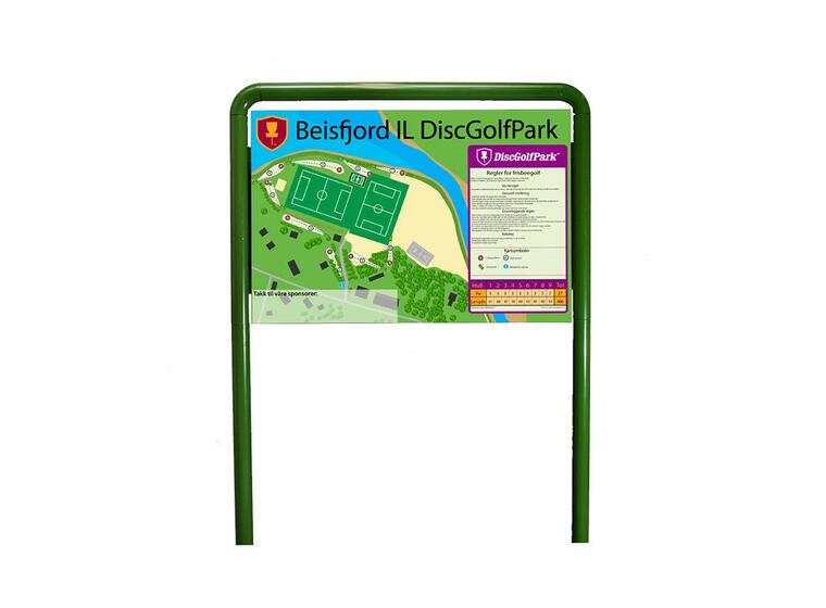 InfoBoard til Frisbeegolf Leveres uten trykk og design 